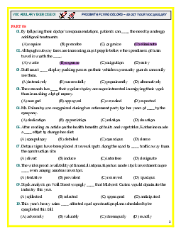 Bài tập trắc nghiệm từ vựng nâng cao (có đáp án)