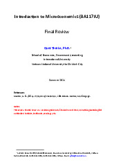 Review final Môn Kinh tế vi mô | Trường Đại học Quốc tế, Đại học Quốc gia Thành phố Hồ Chí Minh