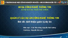 Bài giảng Giới thiệu quản lý dự án | Trường Đại học Công nghiệp Hà Nội