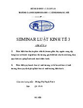 Seminar 2 môn Luật kinh tế 3 | Trường đại học kinh doanh và công nghệ Hà Nội