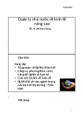 Quản lý nhà nước về kinh tế nâng cao môn Quản lý kinh tế nhà nước  | Học viện Nông nghiệp Việt Nam