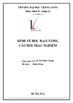 Đề cương ôn tập môn Kinh tế học đại cương ( có đáp án) | Đại học Thăng Long