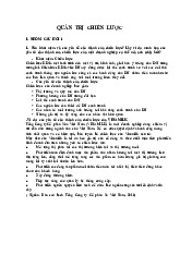 Đề cương ôn tập Quản Trị Chiến Lược | Trường Đại học Thương Mại