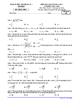 Đề kiểm tra Toán 11 lần 2 năm 2018 – 2019 trường Yên Phong 1 – Bắc Ninh