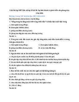 Giải bài tập SBT Lịch sử lớp 10 bài 36: Sự hình thành và phát triển của phong trào công nhân