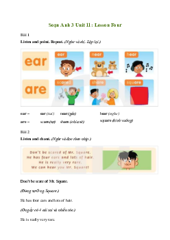 Giải Tiếng Anh lớp 3 Unit 11: Lesson Four | Family and Friends