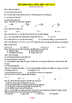 Đề thi giữa kỳ 2 môn Vật Lí lớp 11 sách Kết nối tri thức (có đáp án)