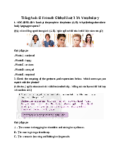 Giải SGK Tiếng Anh 12 Friends Global Unit 3 3A Vocabulary