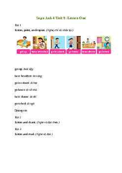 Giải Tiếng Anh lớp 4 Unit 9: Lesson One | Family and Friends