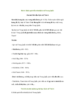 Giải Lịch sử 7 Bài 6: Khái quát tiến trình lịch sử Trung Quốc | Cánh diều