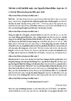 Mở bài và kết bài Đất nước của Nguyễn Khoa Điềm hay nhất - Ngữ Văn 12