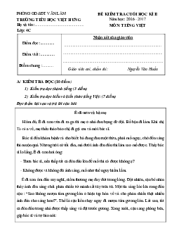 Đề thi học kì 2 môn Tiếng Việt lớp 4 trường Tiểu học Việt Hưng, Hưng Yên năm 2016 - 2017