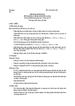 Bài 3: Hàm số lượng giác - Giáo án Toán 11 Kết nối tri thức