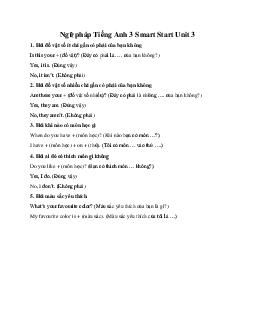 Ngữ pháp Tiếng Anh 3 Smart Start Unit 3 School