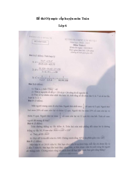 Đề thi Olympic cấp huyện môn Toán lớp 6 có đáp án