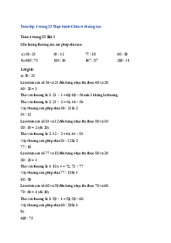 Toán lớp 4 trang 22 Bài 51: Ước lượng thương trong phép chia Chân trời sáng tạo