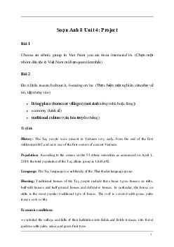 Giải Tiếng Anh 8 Unit 4: Project | Kết nối tri thức