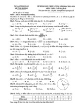 Đề khảo sát toán 9 - Nam định 2025