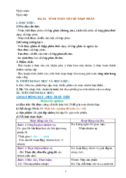Giáo án dạy thêm Toán 6 sách Cánh diều Chủ đề 8