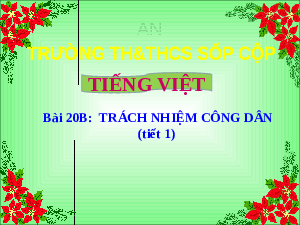 Giáo án điện tử Tiếng Việt 5 Bài 20B Cánh diều: Trách nhiệm công dân (tiết 1)