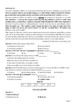 PASSAGE 29_Theme 6. Health and Lifestyles (Sức khỏe và lối sống)