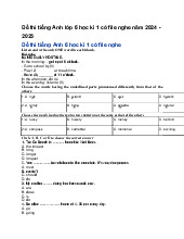 Đề thi tiếng Anh lớp 6 học kì 1 có file nghe năm 2024 - 2025