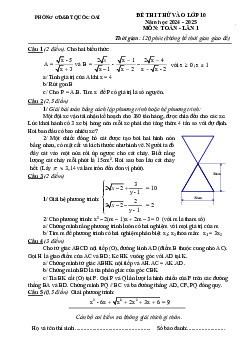 Đề thi thử Toán vào lớp 10 lần 1 năm 2024 – 2025 phòng GD&ĐT Quốc Oai – Hà Nội