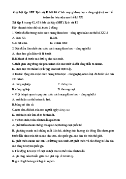 Giải bài tập SBT Lịch Sử 12 bài 10: Cách mạng khoa học - công nghệ và xu thế toàn cầu hóa nửa sau thế kỉ XX