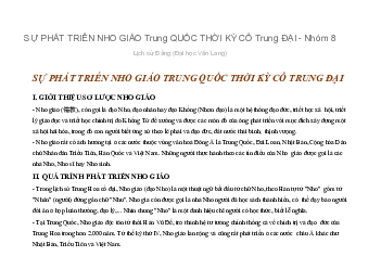 Sự phát triển Nho giáo Trung Quốc thời kỳ cổ trung đại