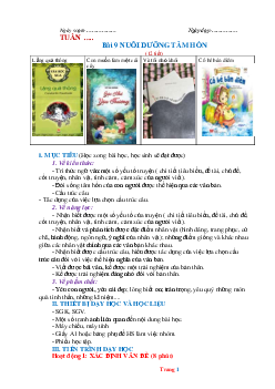 Giáo án Ngữ Văn 6 sách Chân trời sáng tạo Bài 9: Nuôi dưỡng tâm hồn