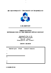 Thermocouple: determination of the thermocouple constant - Thí nghiệm vật lí | Trường Đại học Bách khoa Thành phố Hồ Chí Minh