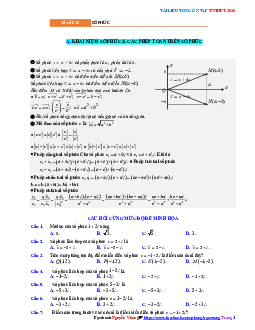 Tổng ôn tập TN THPT 2020 môn Toán: Số phức