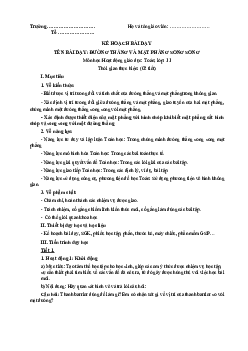Bài 3: Đường thẳng và mặt phẳng song song | Giáo án Toán 11 Cánh diều
