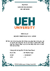 Tiểu luận phân tích lý luận của phép biện chứng duy vật về nguồn gốc, động lực của sự vận động và phát triển, môn triết học Mác – Lê nin–Trường Đại học kinh tế thành phố Hồ Chí Minh