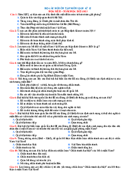 Bộ 100 câu trắc nghiệm ôn tập Lịch sử 12 học kỳ 2 năm 2022-2023