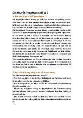 Giả thuyết (hypothesis) là gì ?