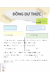 Đồng dư thức môn Toán ứng dụng | Trường Đại học Sư phạm Thành phố Hồ Chí Minh