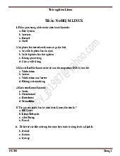 Câu trắc nghiệm về hệ điều hành Linux môn Linux hệ nhúng theo chuẩn kỹ năng ITSS | Trường Đại học Bách Khoa Hà Nội