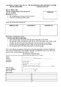 Đề thi chọn học sinh giỏi THPT cấp tỉnh Lào Cai môn Tiếng Anh năm học 2019-2020 (có đáp án)