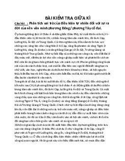 Bài tập kiểm tra giữa kỳ môn lịch sử văn minh thế giới