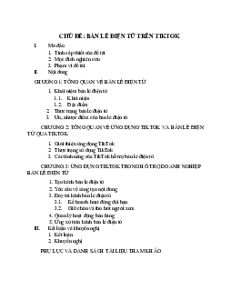 Dàn ý bài thảo luận bán lẻ điện tử trên Tiktok | Thương mại điện tử | Đại học Thương mại