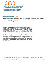Gas phase electrochemical analysis of amino acidsand their fragments - Tạp chí Hoá học truyền thông