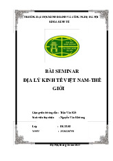 Bài Seminar Địa lý kinh tế Việt Nam - Thế giới ôn Luật kinh tế 1| Trường Đại học Kinh doanh và Công nghệ Hà Nội