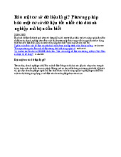 Phương Pháp Bảo Mật Cơ Sở Dữ Liệu Cho Doanh Nghiệp - Tìm Hiểu CSDL 22-09