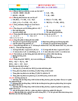 Đề thi học kì 1 Hóa 11 Cánh Diều - Đề 1 (Có đáp án)