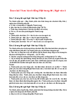 Soạn bài Thực hành tiếng Việt trang 90 | Ngữ văn 8 sách Cánh Diều