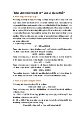 Phản ứng hóa hợp là gì? Các ví dụ cụ thể?