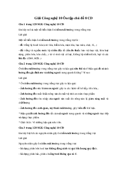 Giải Công nghệ 10 Ôn tập chủ đề 8 CD
