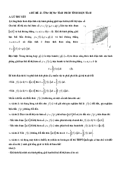 Chuyên đề trắc nghiệm ứng dụng tích phân tính diện tích Toán 12