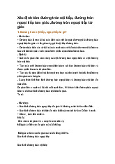 Xác định tâm đường tròn nội tiếp, đường tròn ngoại tiếp tam giác ,đường tròn ngoại tiếp tứ giác